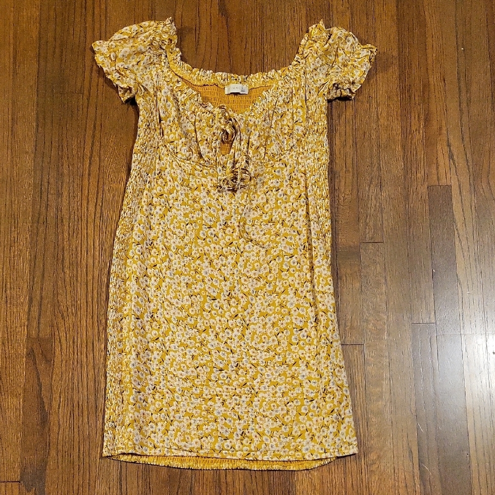 O. Vianca Floral Yellow Mini Dress